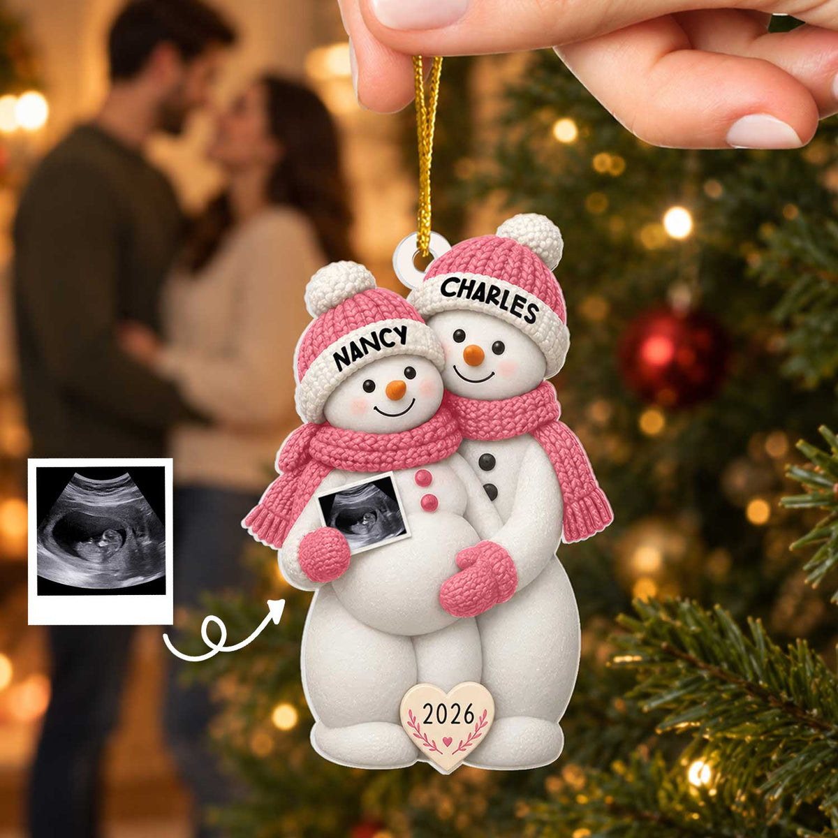 The Sweetest Chapter Of Our Love Begins Soon - Personalized Acrylic Ornament, Gift For New Parents, Expecting Baby Gift
