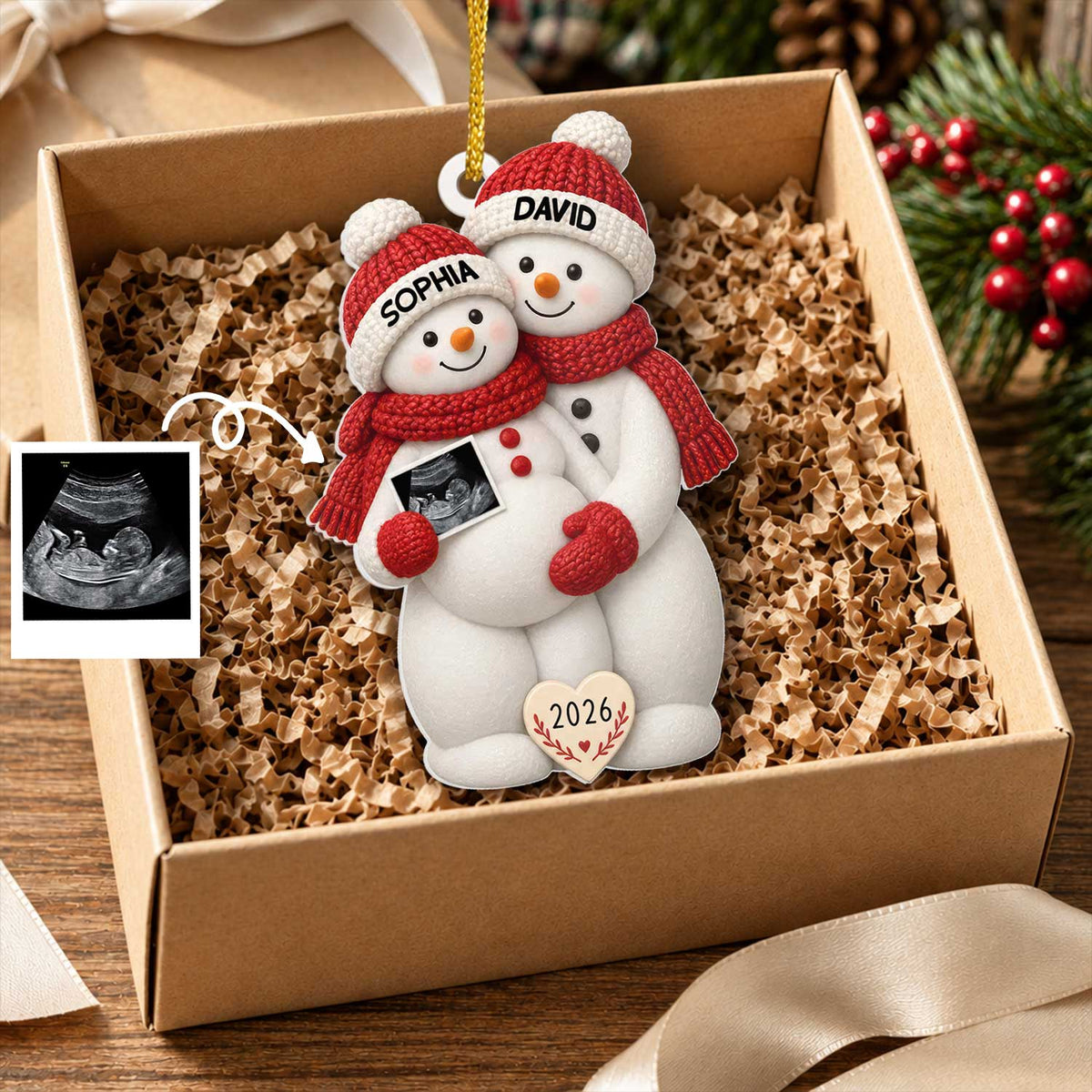 The Sweetest Chapter Of Our Love Begins Soon - Personalized Acrylic Ornament, Gift For New Parents, Expecting Baby Gift