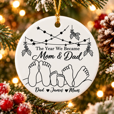 The Year We Became Parents - Personalized Ornament, Custom Baby Name New Mom Ornament, First Christmas Ornament
