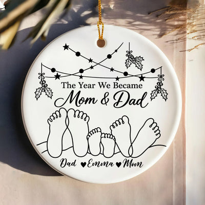 The Year We Became Parents - Personalized Ornament, Custom Baby Name New Mom Ornament, First Christmas Ornament
