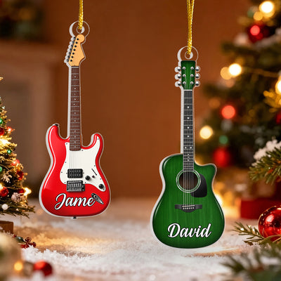 Guitar Lovers- Personalized Acrylic Ornament, Guitar Type Christmas Gift For Guitarist, Guitar Lovers Perfect Gift