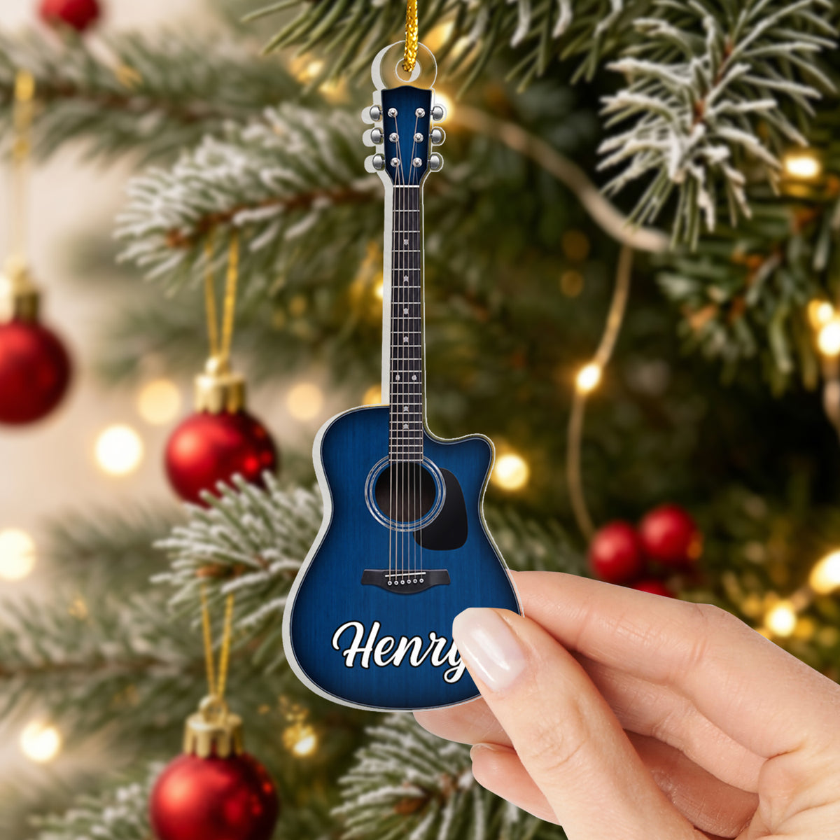 Guitar Lovers- Personalized Acrylic Ornament, Guitar Type Christmas Gift For Guitarist, Guitar Lovers Perfect Gift