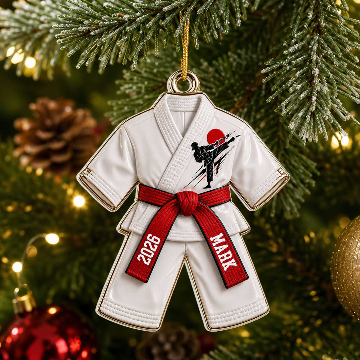 Every Belt Tells A Story - Personalized Ornament, Custom Karate Belt Ornament, Custom Martial Arts Christmas Ornament