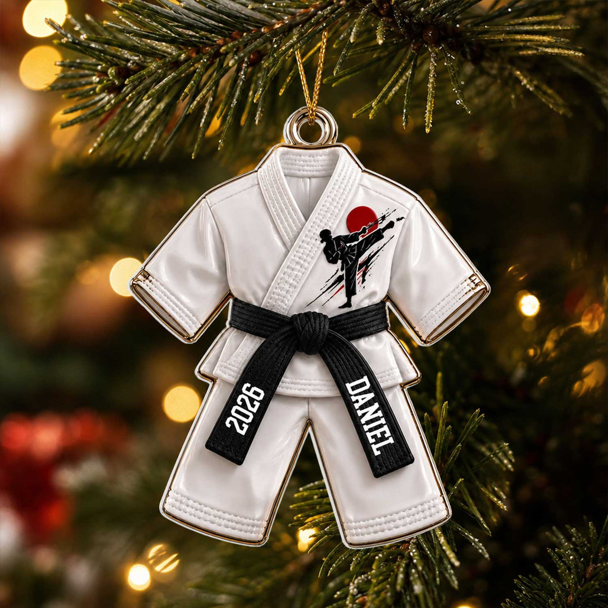 Every Belt Tells A Story - Personalized Ornament, Custom Karate Belt Ornament, Custom Martial Arts Christmas Ornament