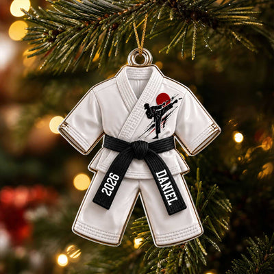 Every Belt Tells A Story - Personalized Ornament, Custom Karate Belt Ornament, Custom Martial Arts Christmas Ornament