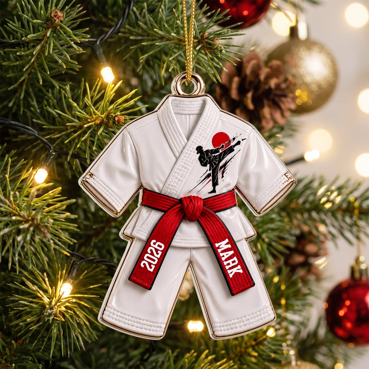 Every Belt Tells A Story - Personalized Ornament, Custom Karate Belt Ornament, Custom Martial Arts Christmas Ornament