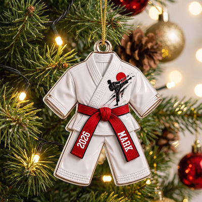Every Belt Tells A Story - Personalized Ornament, Custom Karate Belt Ornament, Custom Martial Arts Christmas Ornament