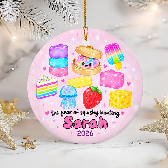 My Kid and Squishy - Personalized Ornament, Squishy Hunting Christmas Ornament, Custom Name Kids Ornament 2026
