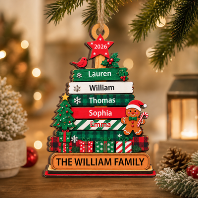 Our Christmas Family - Personalized Wooden Ornament, Gift For Family, Christmas Gift For Family Decor