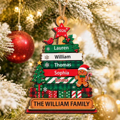 Our Christmas Family - Personalized Wooden Ornament, Gift For Family, Christmas Gift For Family Decor