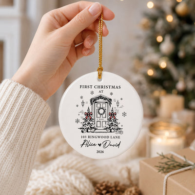 First Christmas At New Home - Personalized Ornament, New House Christmas Ornament, Our First Home Keepsake