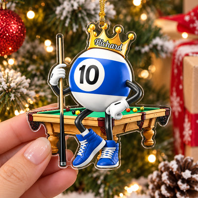 Billiards Is My Happy Place - Personalized Acrylic Ornament, Gift For Billiards Lovers, Billiards Ornament Gift