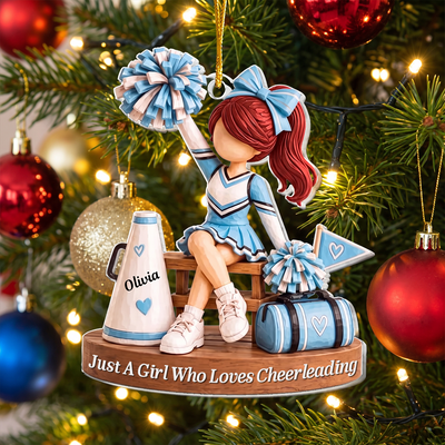Just A Girl Who Loves Cheerleading - Personalized Acrylic Ornament, Gift For Girl, Cheerleading Ornament