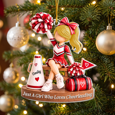 Just A Girl Who Loves Cheerleading - Personalized Acrylic Ornament, Gift For Girl, Cheerleading Ornament