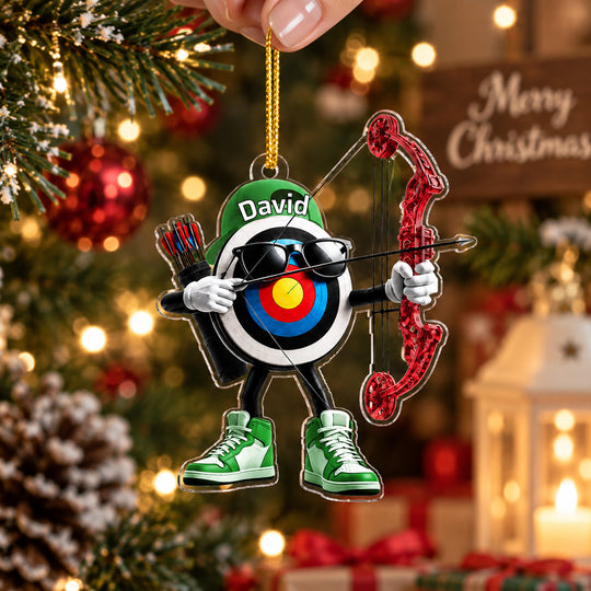 Archery Is My Happy Place - Personalized Acrylic Ornament, Gift For Archery Lovers, Gift For Archers & Bowhunters