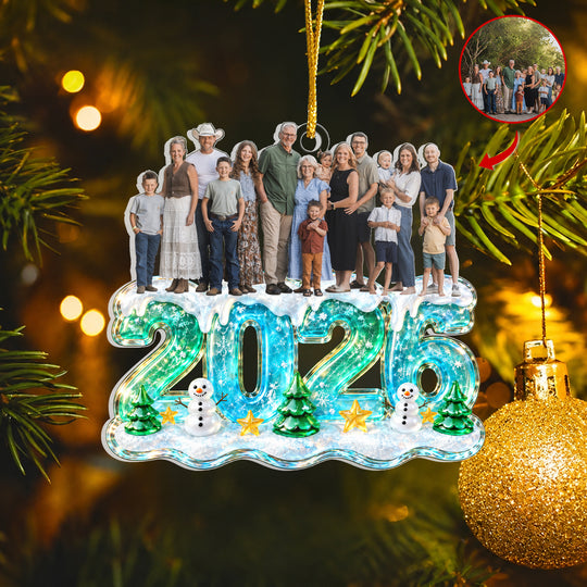 Turn Family Into Art - Personalized Ornament, Custom Photo Christmas Family Ornament, Christmas Decor