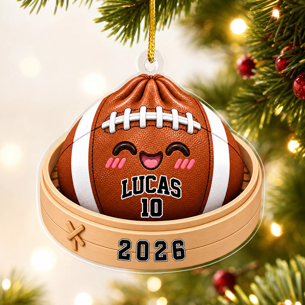 Our Sports Star - Personalized Ornament, Custom Name and Player Number Squishy Ornament, Game Day Ornament
