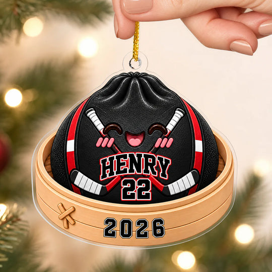 Our Sports Star - Personalized Ornament, Custom Name and Player Number Squishy Ornament, Game Day Ornament