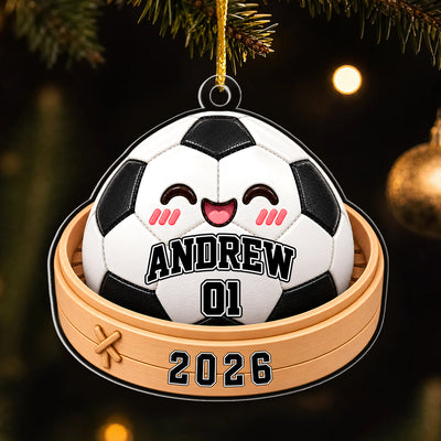 Our Sports Star - Personalized Ornament, Custom Name and Player Number Squishy Ornament, Game Day Ornament