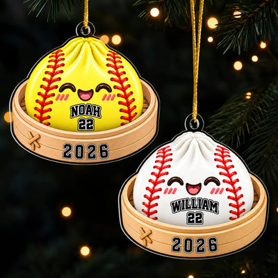 Our Sports Star - Personalized Ornament, Custom Name and Player Number Squishy Ornament, Game Day Ornament