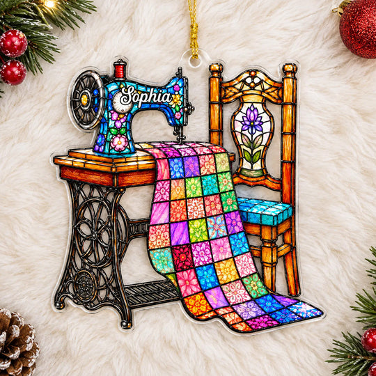 Sewing Her Story - Personalized Ornament, Quilter Gift for Mom and Grandma, Sewing Room Decor