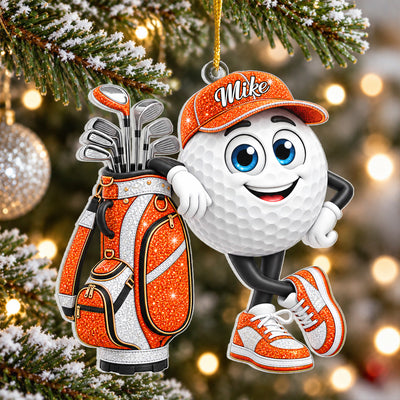 Golf Is My Therapy - Personalized Acrylic Ornament, Glitter Gift For Golf Lovers, Fun Holiday Keepsake for Golf Fans