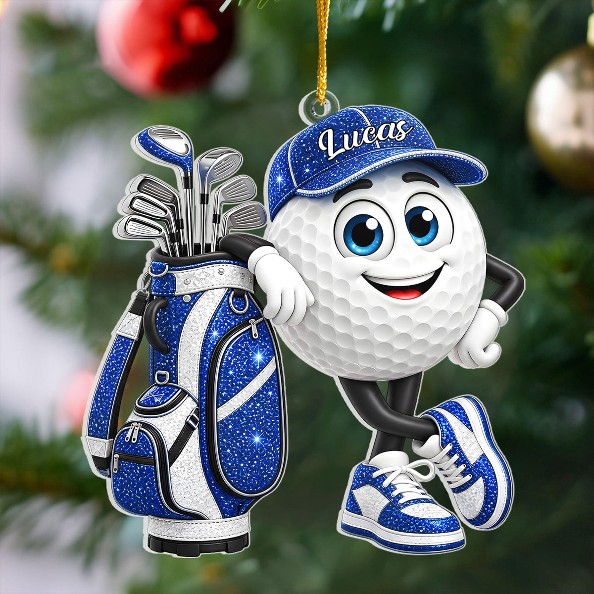 Golf Is My Therapy - Personalized Acrylic Ornament, Glitter Gift For Golf Lovers, Fun Holiday Keepsake for Golf Fans