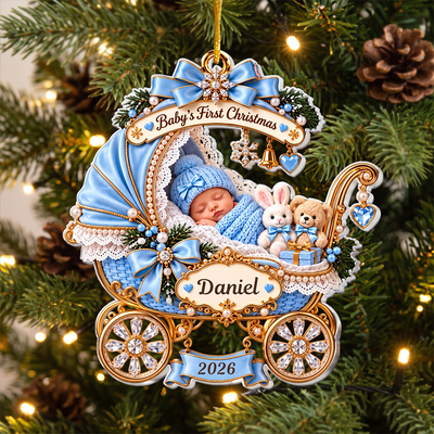 Baby’s First Christmas- Personalized Acrylic Ornament , Custom Name Acrylic Keepsake For Newborn