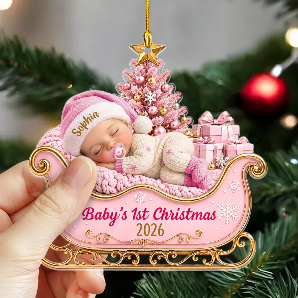 My Baby’s First Christmas- Personalized Acrylic Ornament, Precious Little Bundle Of Joy, First Christmas Gift