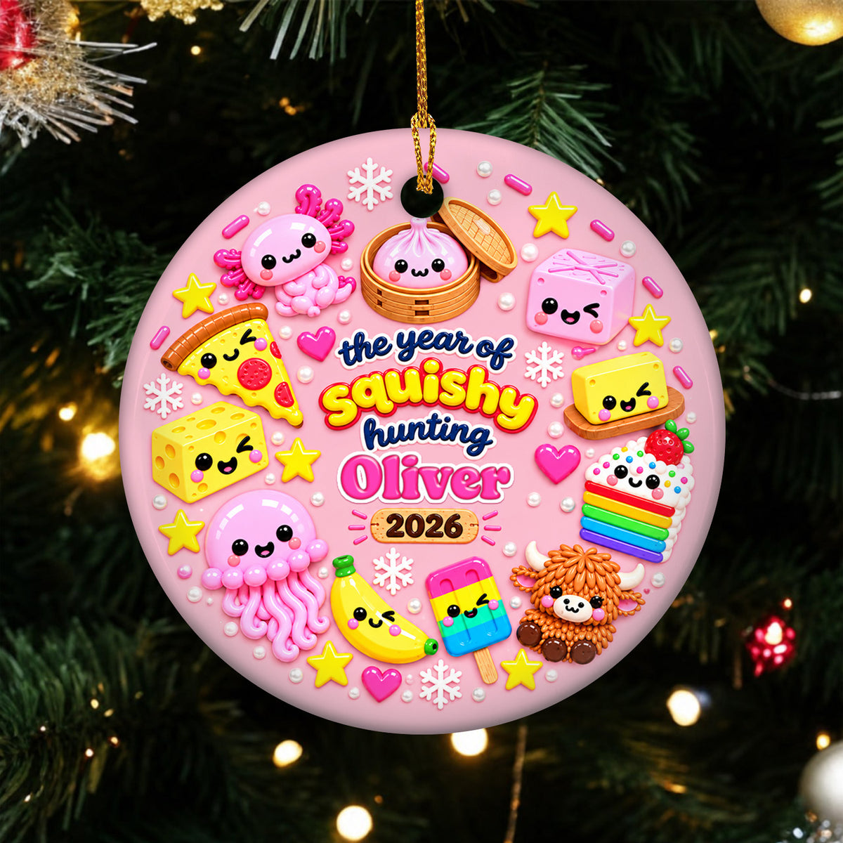 Made Of Sweet Little Moments - Personalized Ornament, Custom Name Kawaii Christmas Tree Ornament 2026
