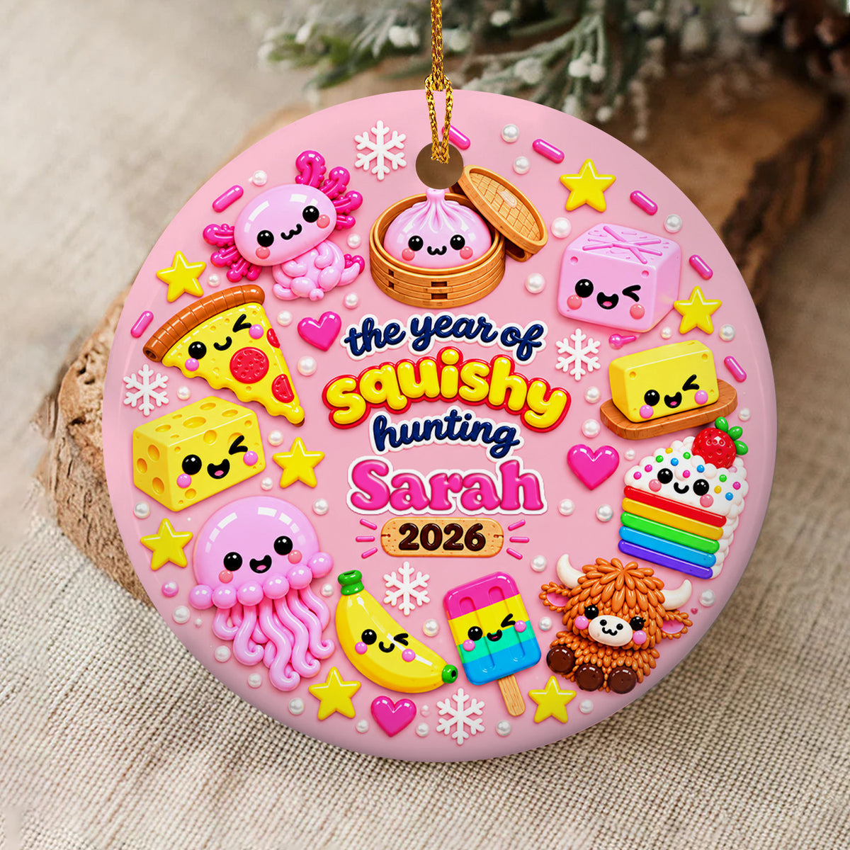 Made Of Sweet Little Moments - Personalized Ornament, Custom Name Kawaii Christmas Tree Ornament 2026