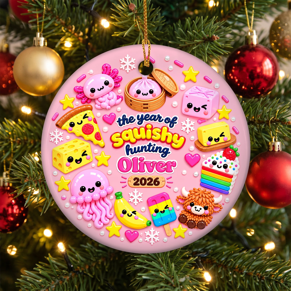 Made Of Sweet Little Moments - Personalized Ornament, Custom Name Kawaii Christmas Tree Ornament 2026