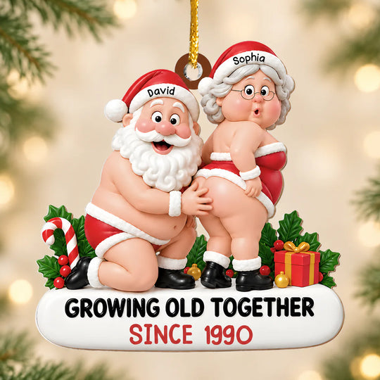 Growing Old Together - Personalized  Acrylic Ornament, Custom Couple Ornament, Funny Gift For Couples