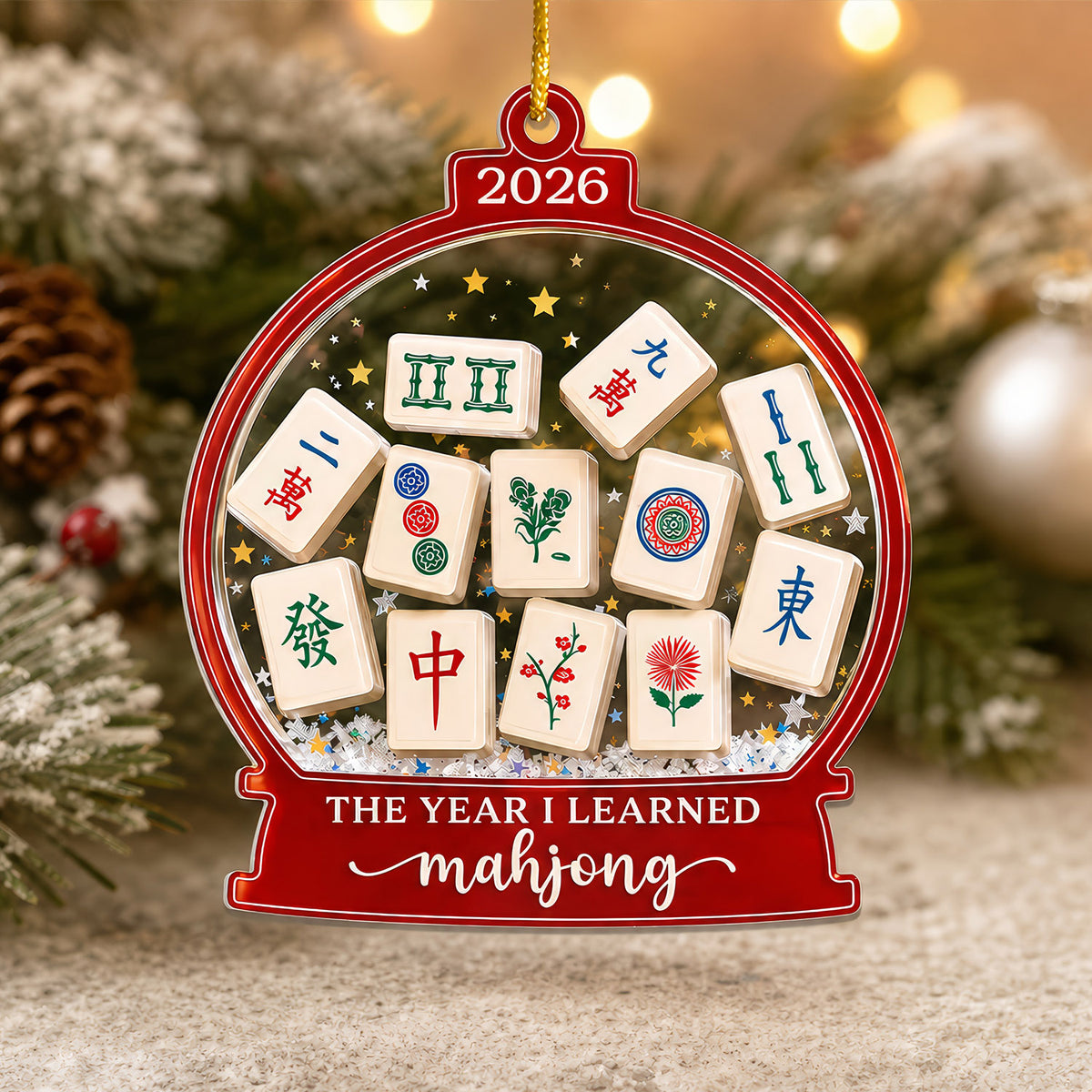 Year Of Mahjong - Personalized Ornament, Custom Year You Learned Mahjong, Gift for Mahjong Lovers