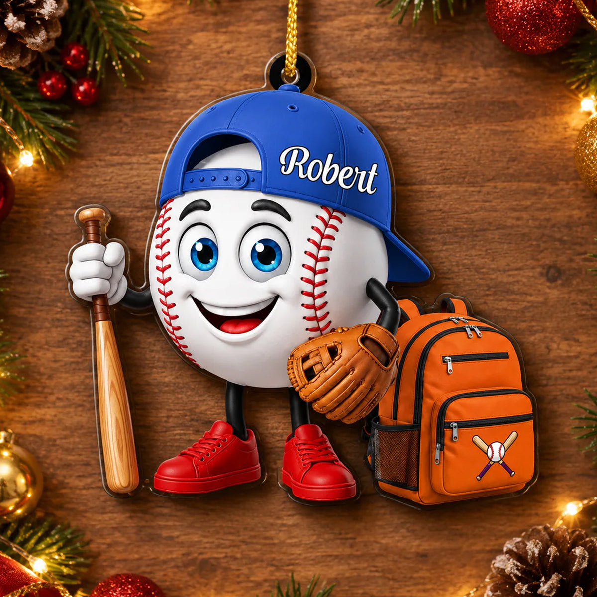 My Happy Place Is Anywhere There’s A Baseball Field - Personalized Acrylic Ornament, Gift For Baseball Lovers, Sport Lovers Gift