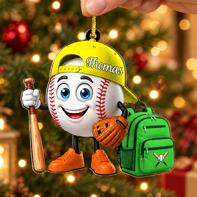 My Happy Place Is Anywhere There’s A Baseball Field - Personalized Acrylic Ornament, Gift For Baseball Lovers, Sport Lovers Gift