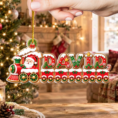 Christmas Train Letters - Personalized Acrylic Ornament, Personalized Kids Name Ornament, Holiday Keepsake Gift for Kids, Xmas Gift for Grandchildren