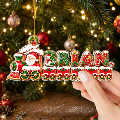 Christmas Train Letters - Personalized Acrylic Ornament, Personalized Kids Name Ornament, Holiday Keepsake Gift for Kids, Xmas Gift for Grandchildren