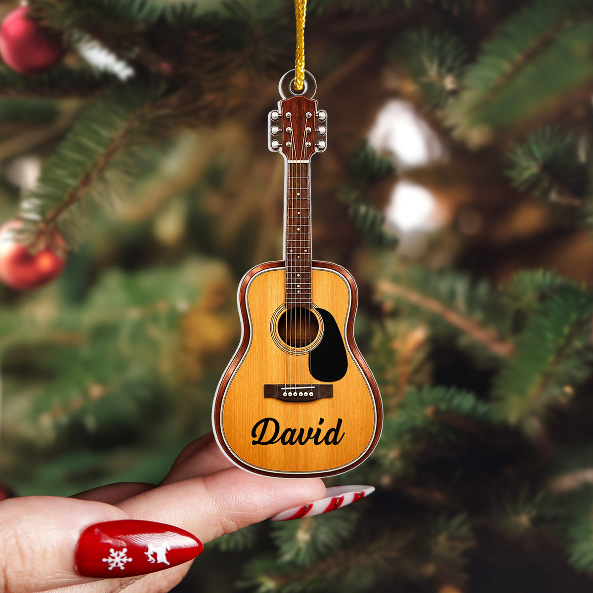 Personalized Acoustic Guitar Acrylic Ornament