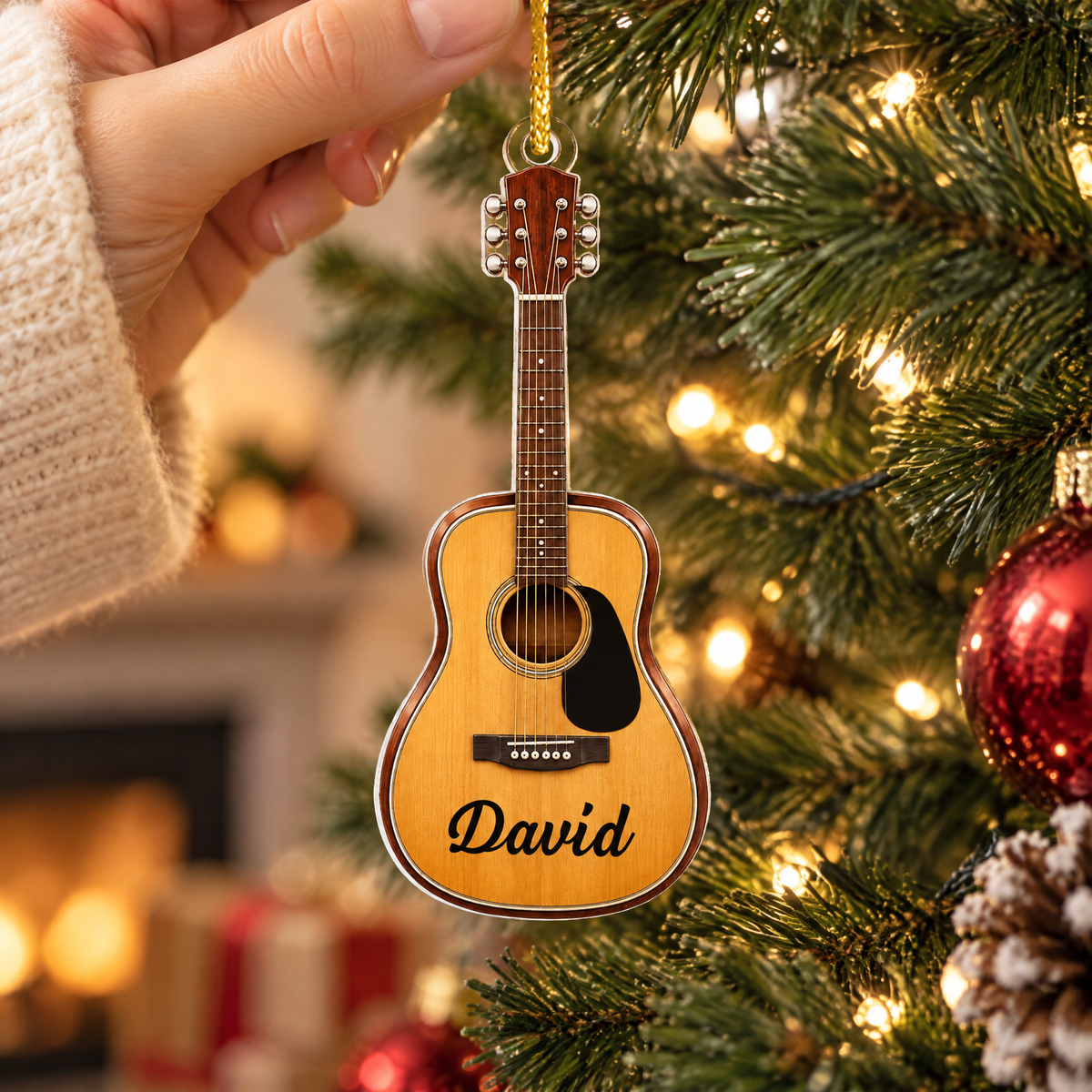 Personalized Acoustic Guitar Acrylic Ornament