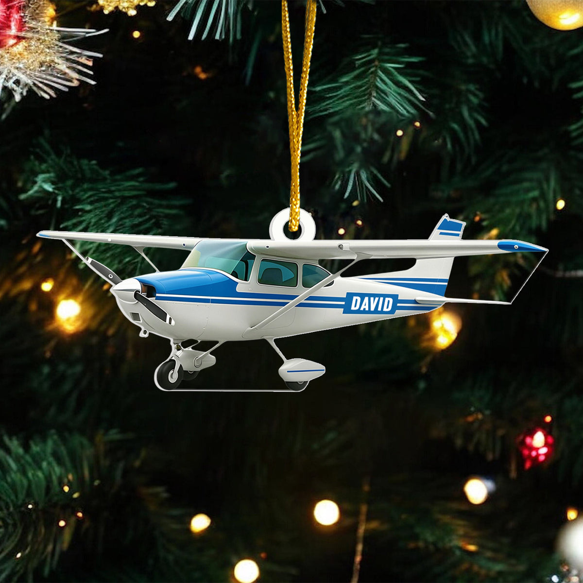 My Favorite Plane - Personalized Ornament, Custom Name Plane Ornament, Gift for Pilot