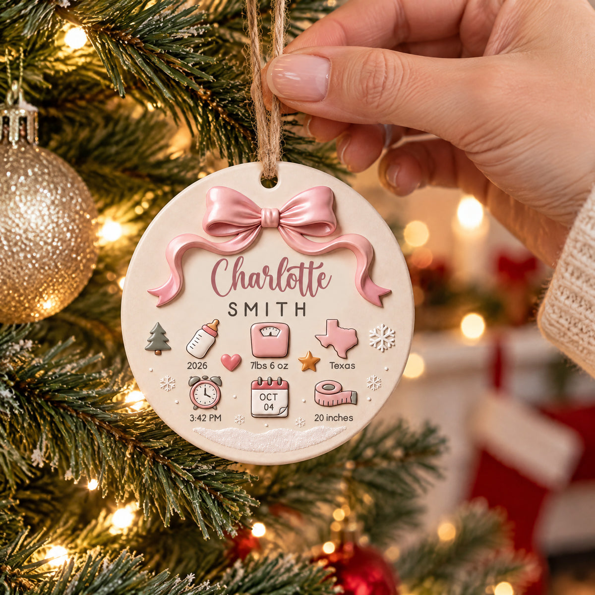 Our Little Miracle’s First Christmas - Personalized Ceramic Ornament, New Baby Christmas Ornament