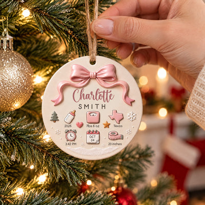Our Little Miracle’s First Christmas - Personalized Ceramic Ornament, New Baby Christmas Ornament