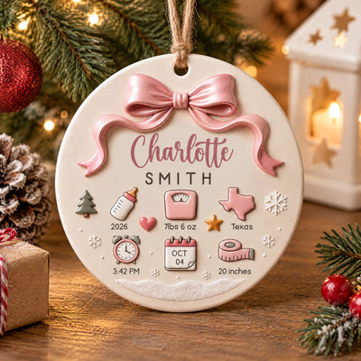 Our Little Miracle’s First Christmas - Personalized Ceramic Ornament, New Baby Christmas Ornament