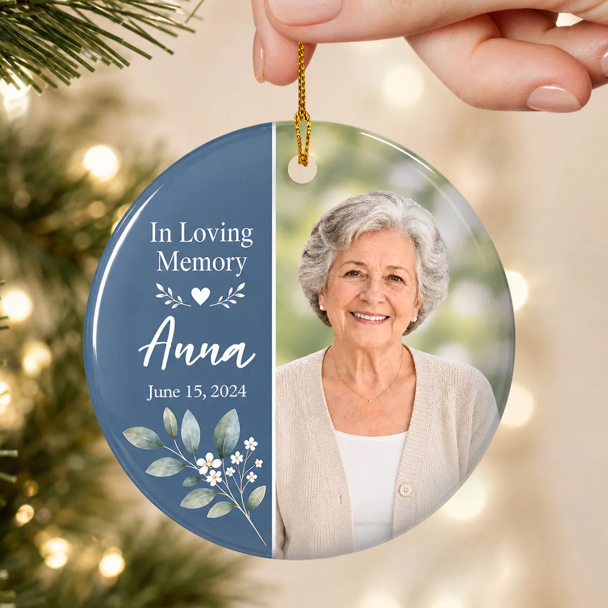 In Loving Memory - Personalized Photo Ceramic Ornament