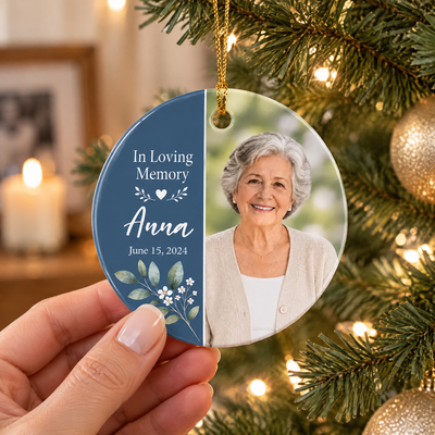 In Loving Memory - Personalized Photo Ceramic Ornament