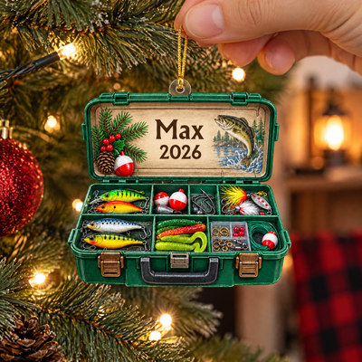 Tackle Box Faux 3D - Personalized Acrylic Ornament, Gift for Fishing Lovers