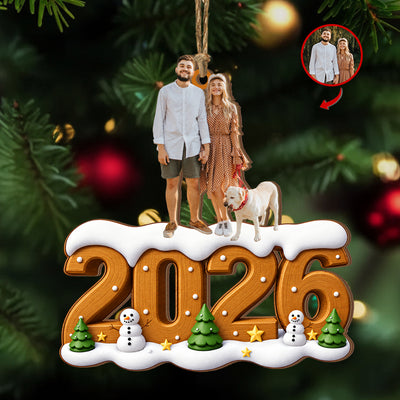 Memories We’ll Treasure Forever - Personalized  Wooden Ornament, Custom Year Numbers Family Photo Christmas Ornament