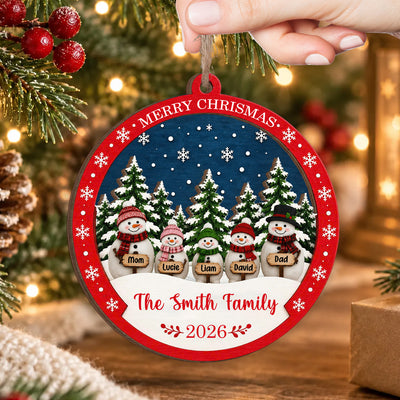 Because the Best Part of Christmas Is Being Together - Personalized 2 Layer Wooden Ornament, Family Christmas Ornament
