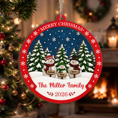 Because the Best Part of Christmas Is Being Together - Personalized 2 Layer Wooden Ornament, Family Christmas Ornament